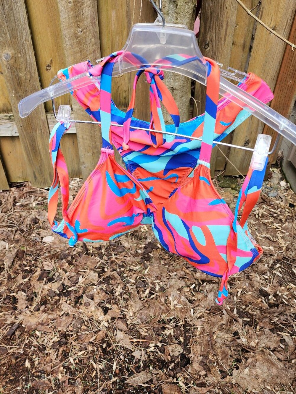 NWOT Women's Shein XXL scuba, Brazilian bottoms, triangle bikini top